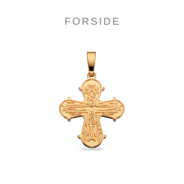 Pendant cross 17x16 mm 585 yell.