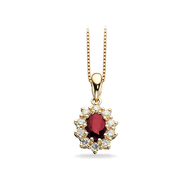 Pendant 0,22 H-W/SI ruby yellow