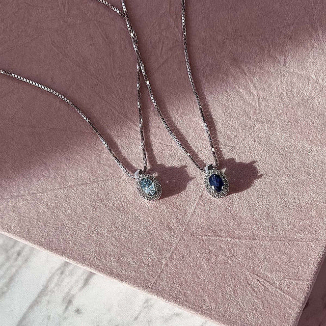 Pendant 0,07 H-W/SI sapphire 585 white