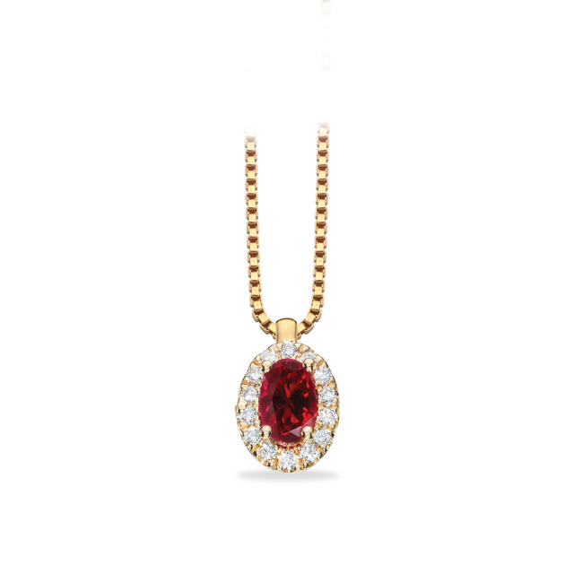 Pendant 0,07 H-W/SI ruby 585 yellow