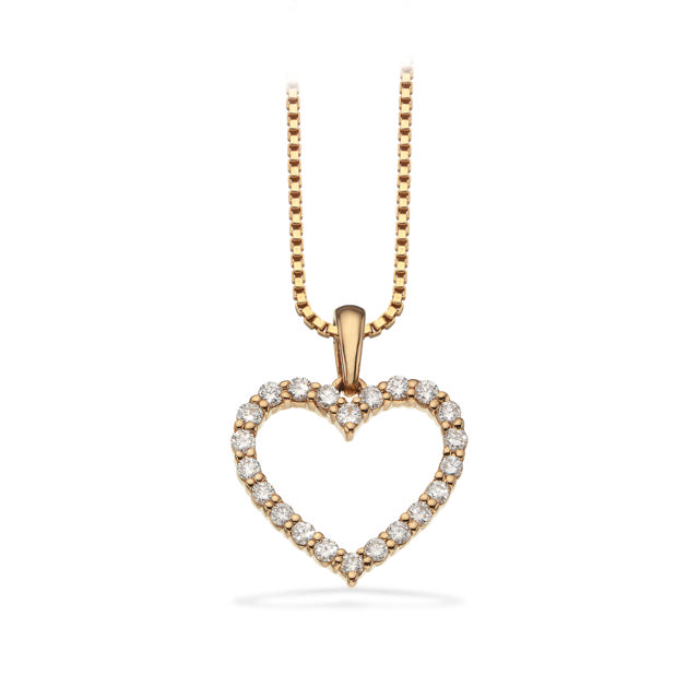 Pendant heart 0,24 H-W/SI 585 yell.