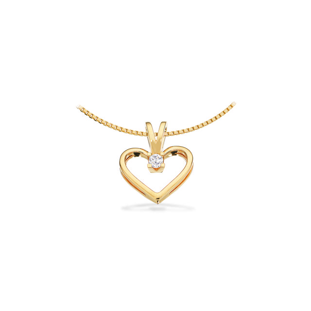 PENDANT HEART 585 0,05 W/SI YELLOW