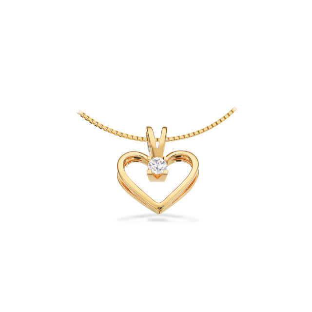 PENDANT HEART 585 0,10 W/SI YELLOW