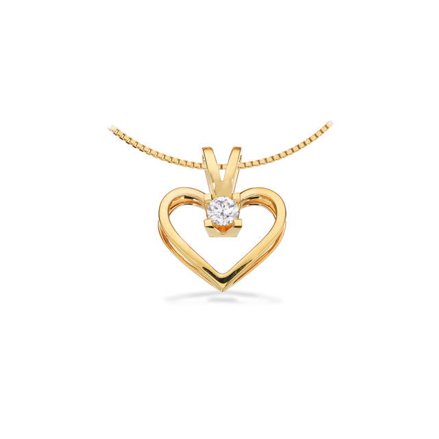 PENDANT HEART 585 0,20 W/SI YELLOW