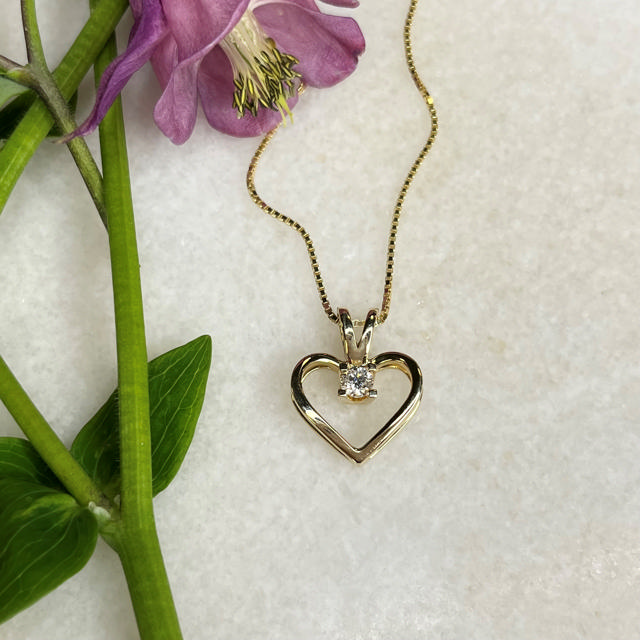 PENDANT HEART 585 0,20 W/SI YELLOW