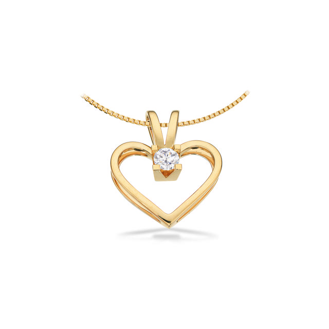 PENDANT HEART 585 0,30 W/SI YELLOW