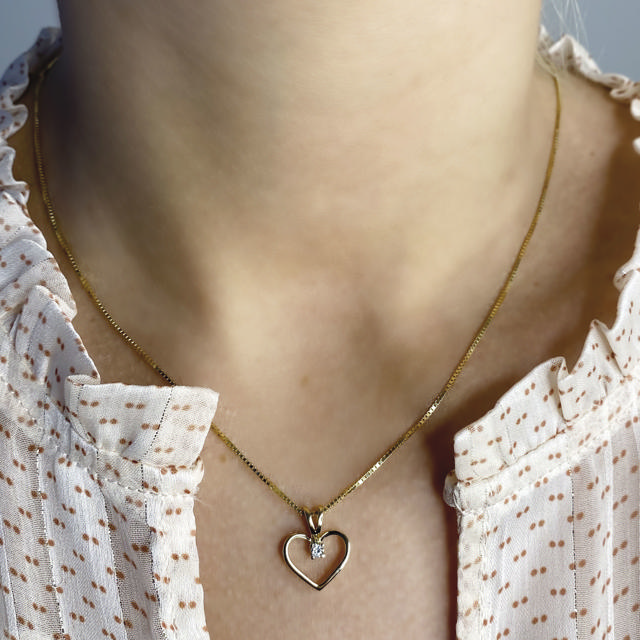PENDANT HEART 585 0,30 W/SI YELLOW