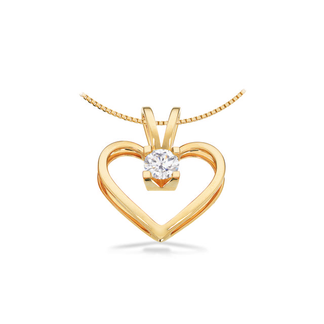 PENDANT HEART 585 0,50 W/SI YELLOW