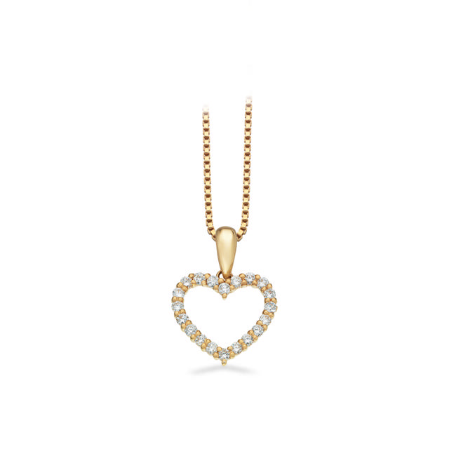 Pendant heart 0,25 H-W/SI 585 yell.