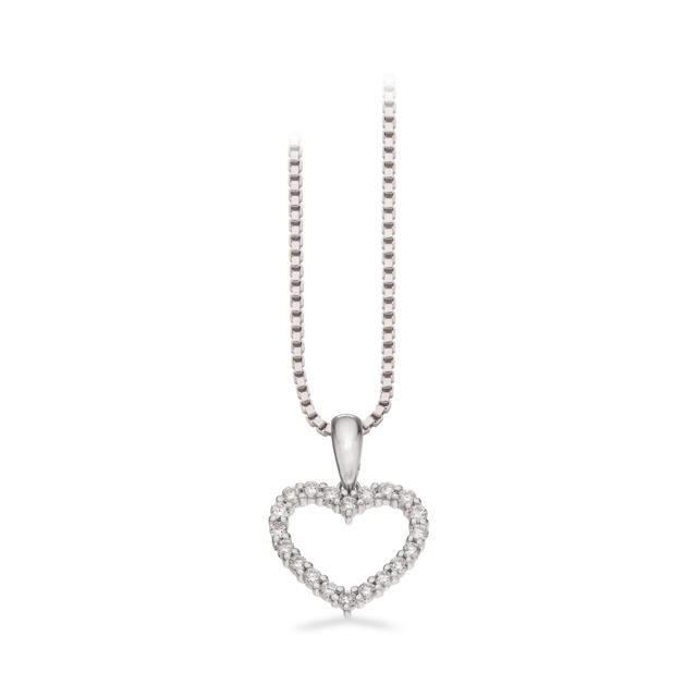 Pendant heart 0,25 H-W/SI 585 white