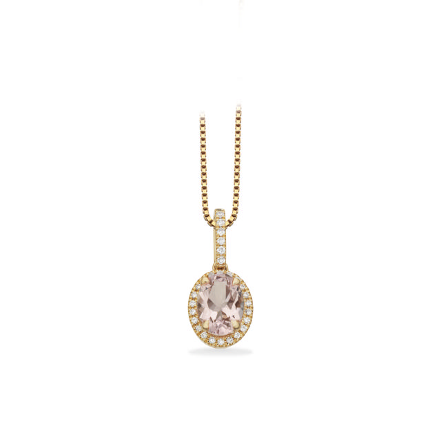 Pendant 0,11 H-W/SI morganite 585 yell.