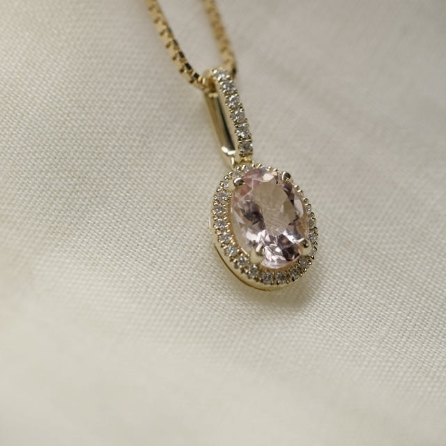 Pendant 0,11 H-W/SI morganite 585 yell.
