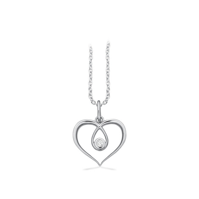 Pendant heart 0,02 H-W/SI 333 white