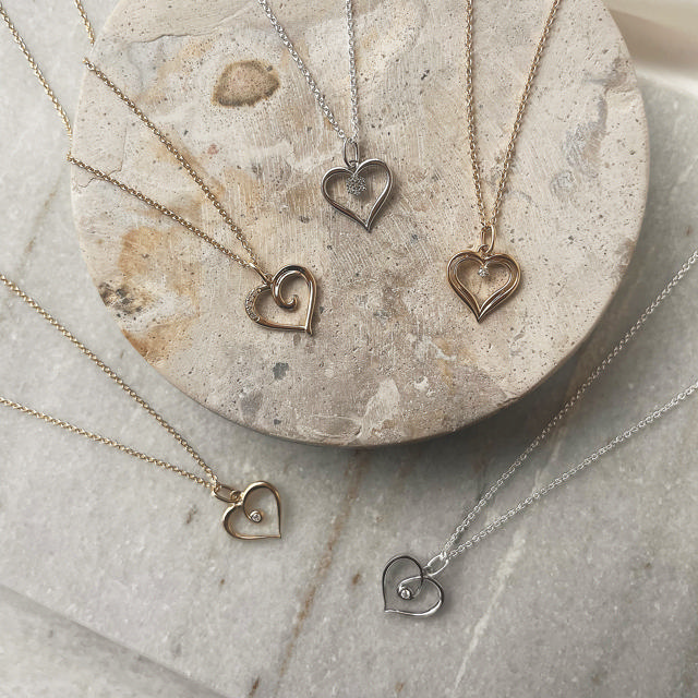 Pendant heart 0,02 H-W/SI 333 white