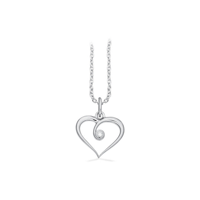 Pendant heart 0,02 H-W/SI 333 white