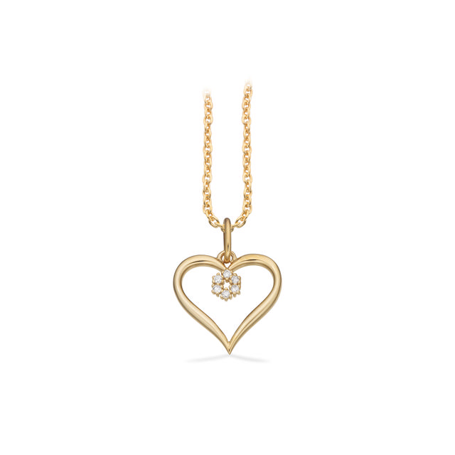 Pendant heart 0,03 H-W/SI 333 yell.