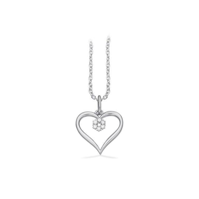 Pendant heart 0,03 H-W/SI 333 white