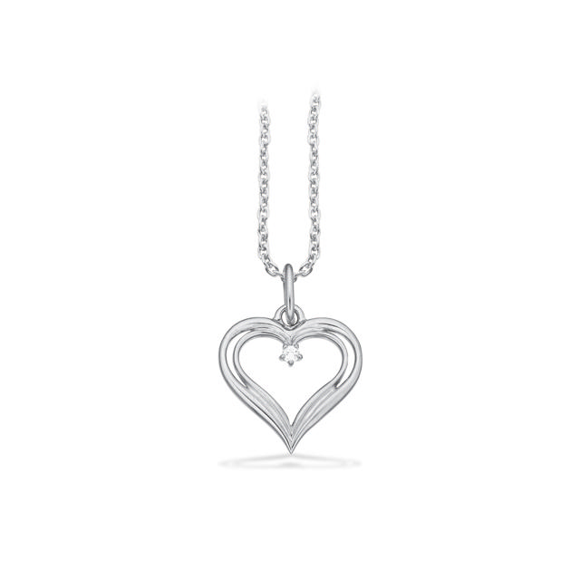 Pendant heart 0,015 H-W/SI 333 white