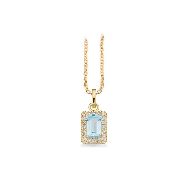 Pendant topaz / zir. 333 yell.