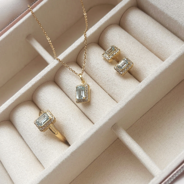 Pendant topaz / zir. 333 yell.