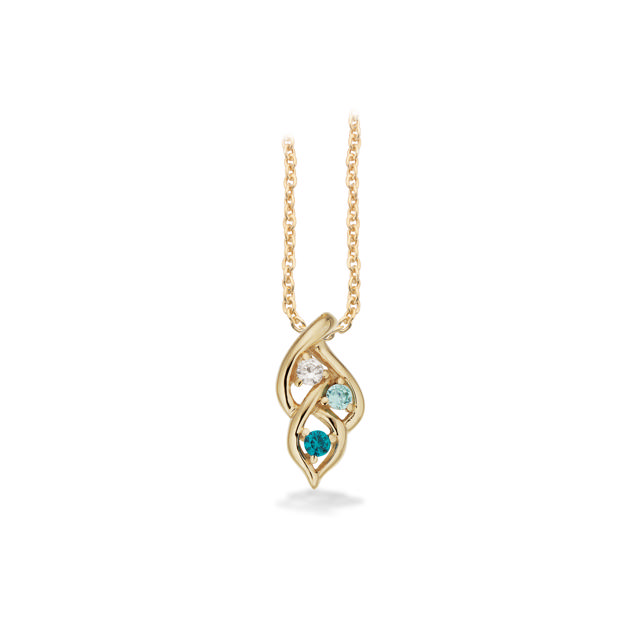 Vedhæng turkis/skye blue/hvid cubic zir 8 kt. m.k