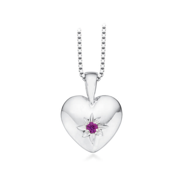 Pendant heart red zir. 925