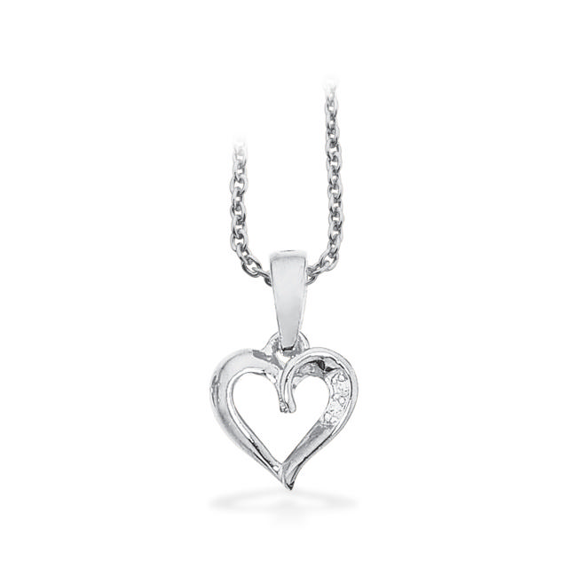 Pendant heart zir. 925 rho.