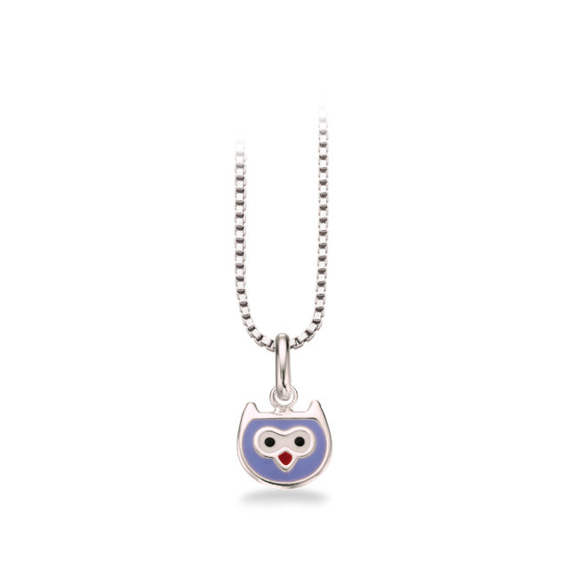 Pendant purple owl 925
