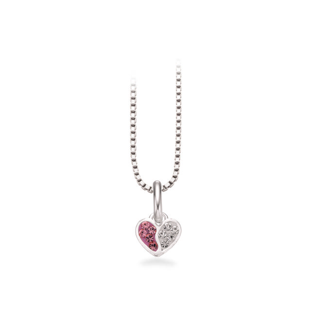 Pendant heart white/pink 925
