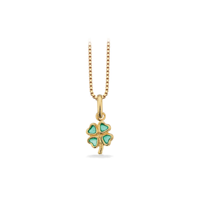 Pendant green clover 925 goldplated