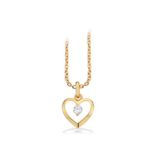Pendant heart zir. 925 goldplated
