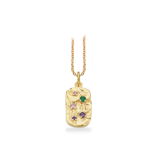 Pendant rainbow zir. 925 goldplated