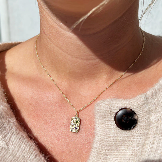 Pendant rainbow zir. 925 goldplated