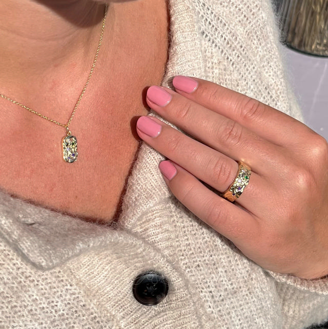 Pendant rainbow zir. 925 goldplated