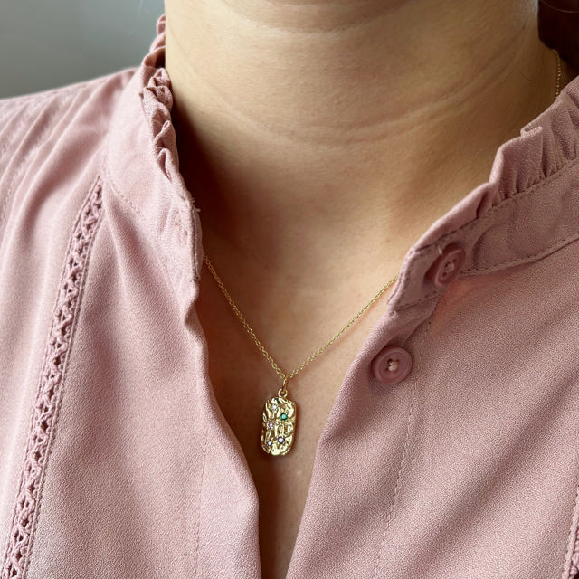 Pendant rainbow zir. 925 goldplated