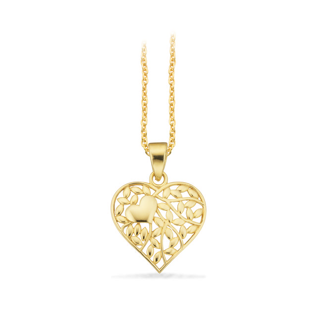 Pendant heart 925 goldplated