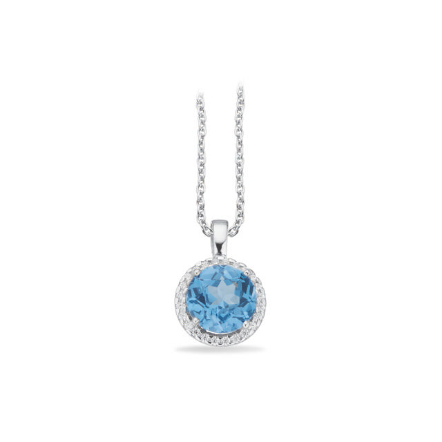 Pendant aqua / zir. 925 rho.