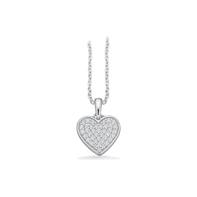 Pendant heart zir. 925 rho.