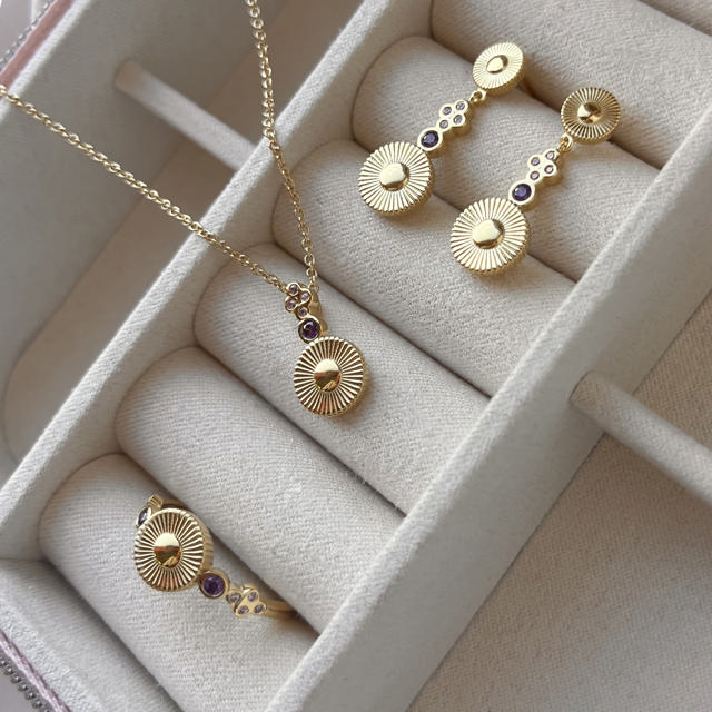 Pendant pink/purple 925 goldplated