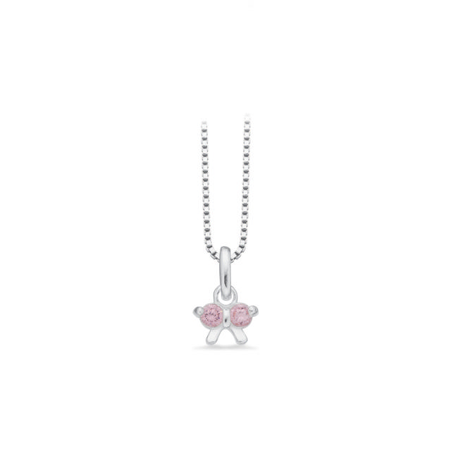 Pendant bow pink 925