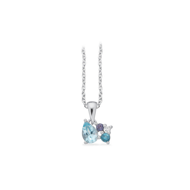 Pendant blue zir. 925 rho.