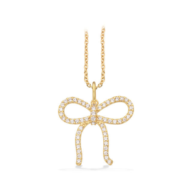 Pendant bow zir. 925 goldplated