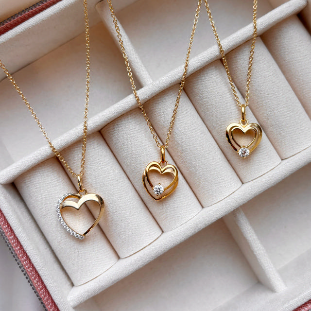 Pendant heart zir. 925 goldplated