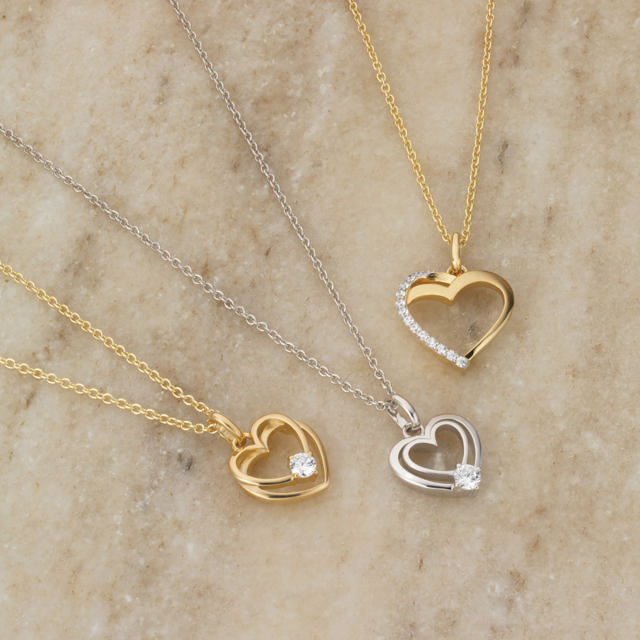 Pendant heart zir. 925 goldplated