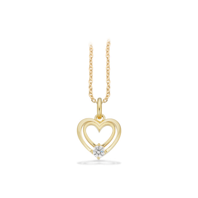 Pendant heart zir. 925 goldplated