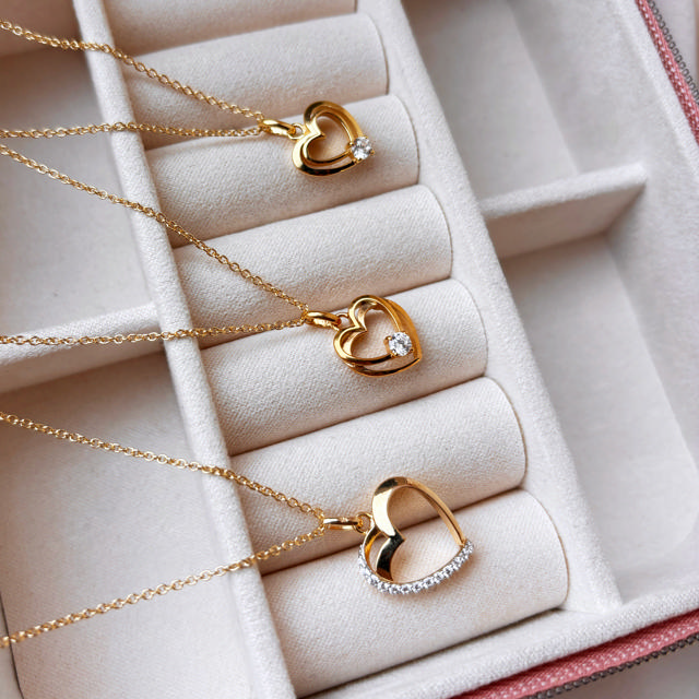 Pendant heart zir. 925 goldplated