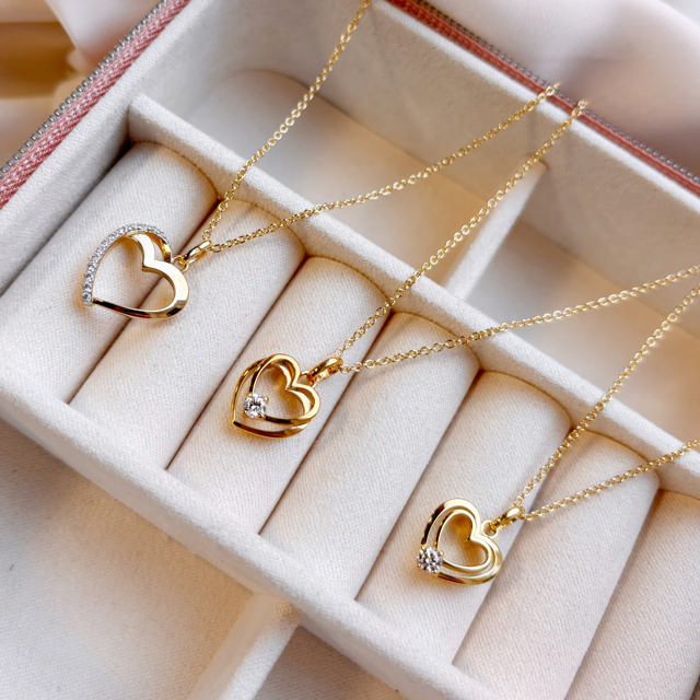 Pendant heart zir. 925 goldplated