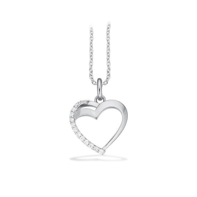 Pendant heart zir. 925 rho.