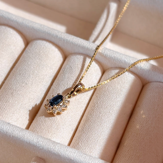 Pendant 0,10 H-W/SI sapphire 585 yellow