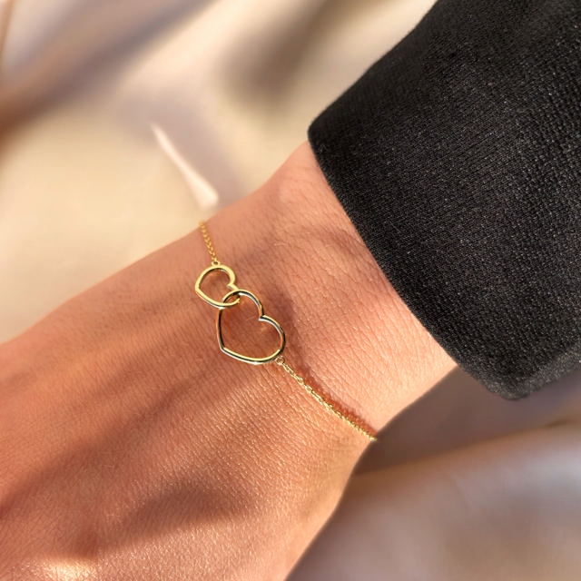 Bracelet double heart 333 yell.